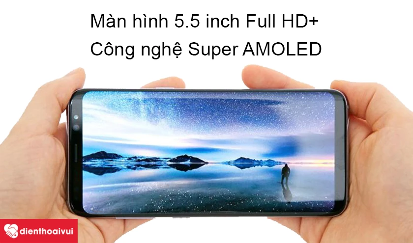 Chip Exynos 7880 mạnh mẽ v&agrave; m&agrave;n h&igrave;nh Super AMOLED 5.5 inch hiển thị tuyệt vời