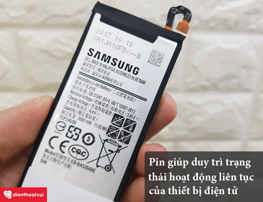 Thay pin Samsung Galaxy A5 2017 mới gi&uacute;p sử dụng thiết bị thoải m&aacute;i hơn