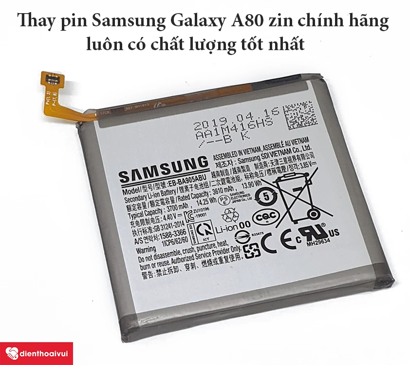 Pin Samsung Galaxy A80 zin ch&iacute;nh h&atilde;ng lu&ocirc;n c&oacute; chất lượng tốt nhất