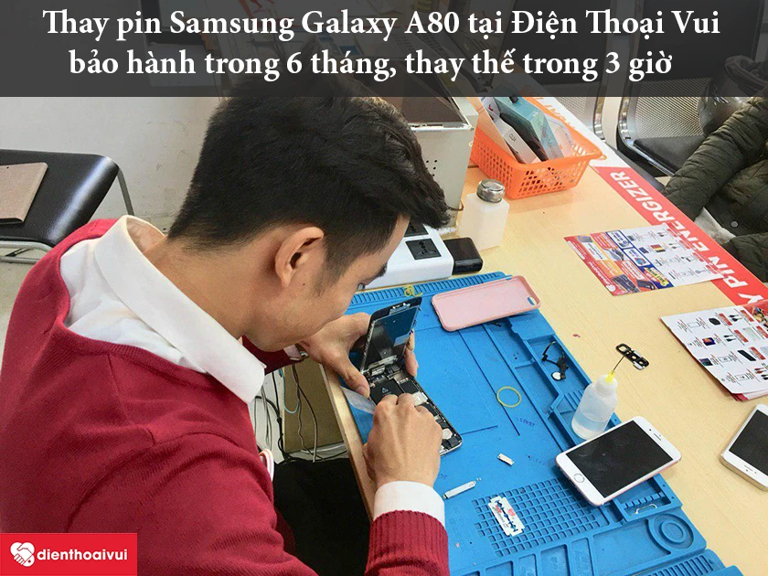 Thay pin Samsung Galaxy A80 uy t&iacute;n, chuy&ecirc;n nghiệp tại Điện Thoại Vui