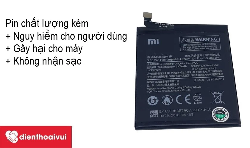 Những hậu quả khi thay pin điện thoại chất lượng kém