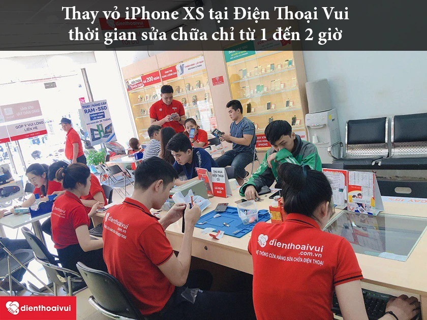Thay vỏ iPhone XS nhanh ch&oacute;ng, chuy&ecirc;n nghiệp tại Điện Thoại Vui