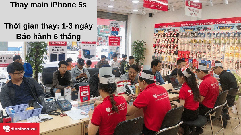 Dịch vụ thay main iPhone 5s nhanh chóng, giá tốt, bảo hành 6 tháng tại Điện Thoại Vui