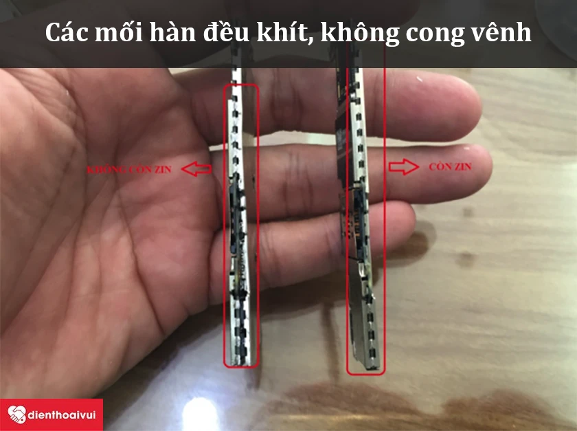 C&aacute;c mối h&agrave;n giữa c&aacute;c con chip tr&ecirc;n main đều kh&iacute;t