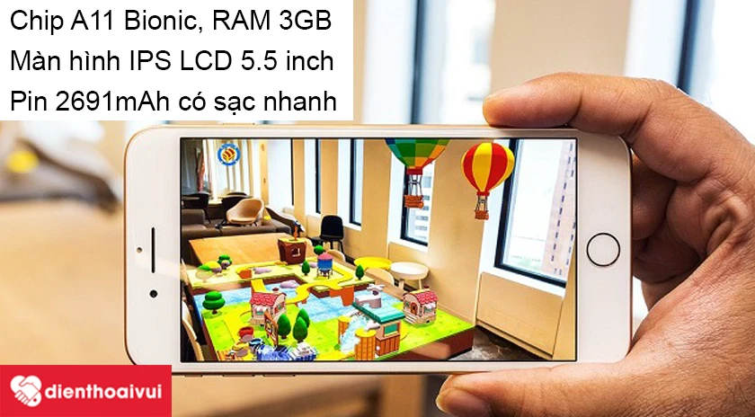 Apple đ&atilde; trang bị cho iPhone 8 Plus con chip A11 Bionic với RAM dung lượng 3GB