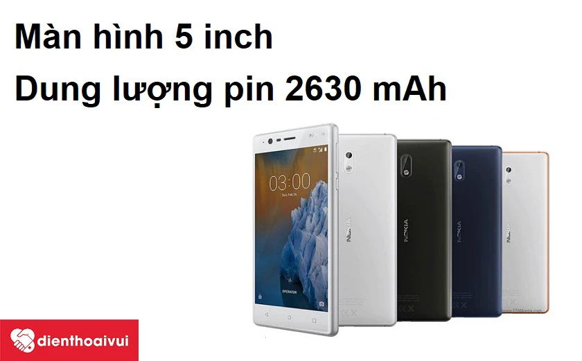 M&agrave;n h&igrave;nh 5 inch, dung lượng pin 2630 mAh