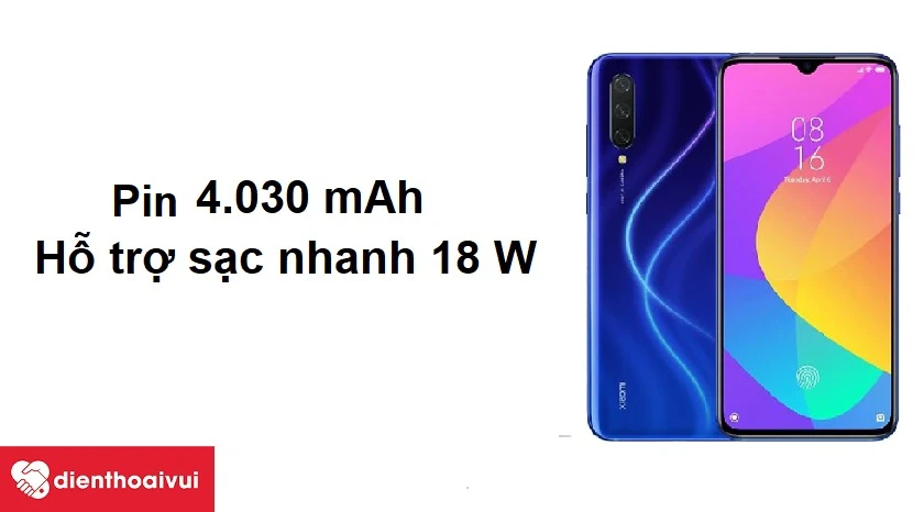 Dung lượng pin 4.030 mAh, hỗ trợ sạc nhanh 18 W