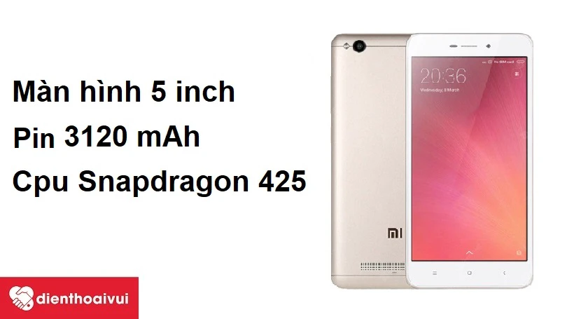 M&agrave;n h&igrave;nh 5 inch, dung lượng pin 3120 mAh