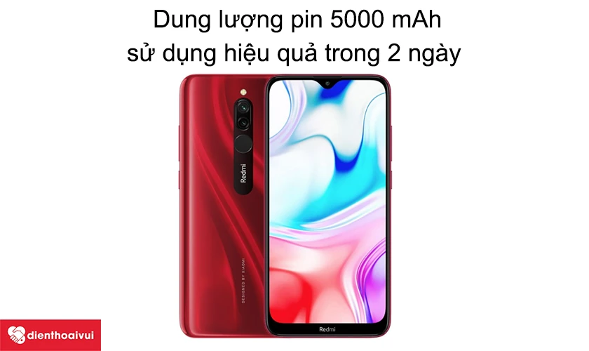 Dung lượng pin 5000 mAh, sử dụng hiệu quả trong 2 ng&agrave;y