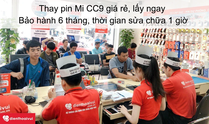 Dịch vụ thay pin Mi CC9 giá rẻ, lấy ngay tại Điện Thoại Vui