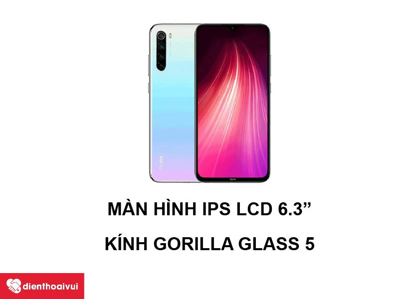 Xiaomi Redmi Note 8 &ndash; M&agrave;n h&igrave;nh IPS LCD 6.3 inches sắc n&eacute;t c&ugrave;ng Gorilla Glass 5