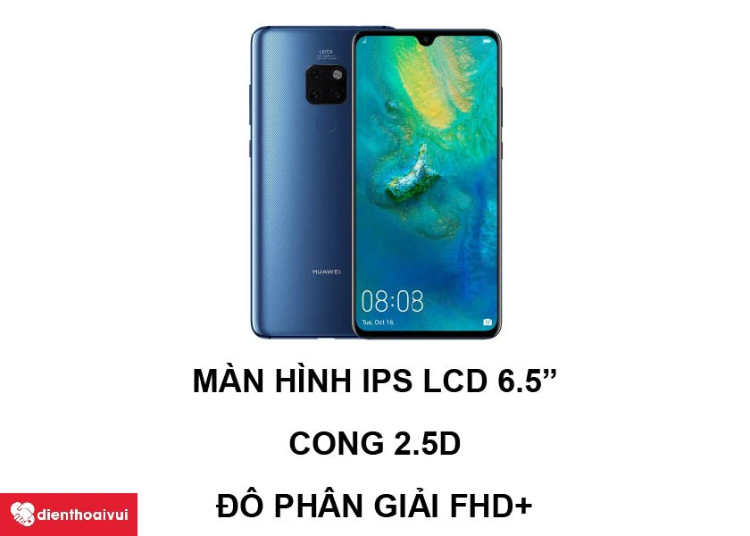Huawei Mate 20 &ndash; Si&ecirc;u phẩm điện thoại m&agrave;n h&igrave;nh 6.5 inches cực n&eacute;t cong 2.5D