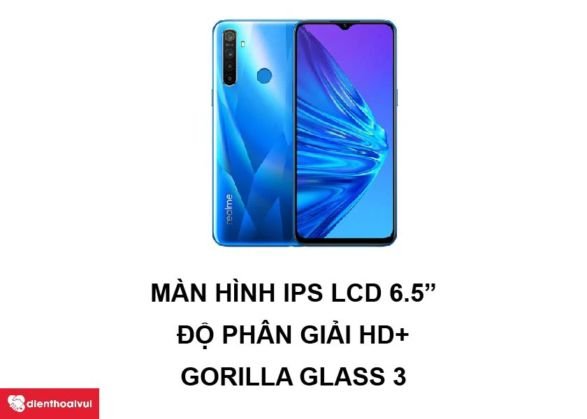 Realme 5 &ndash; M&agrave;n h&igrave;nh IPS LCD 6.5 inches chất lượng cao c&ugrave;ng viền m&agrave;n h&igrave;nh mỏng