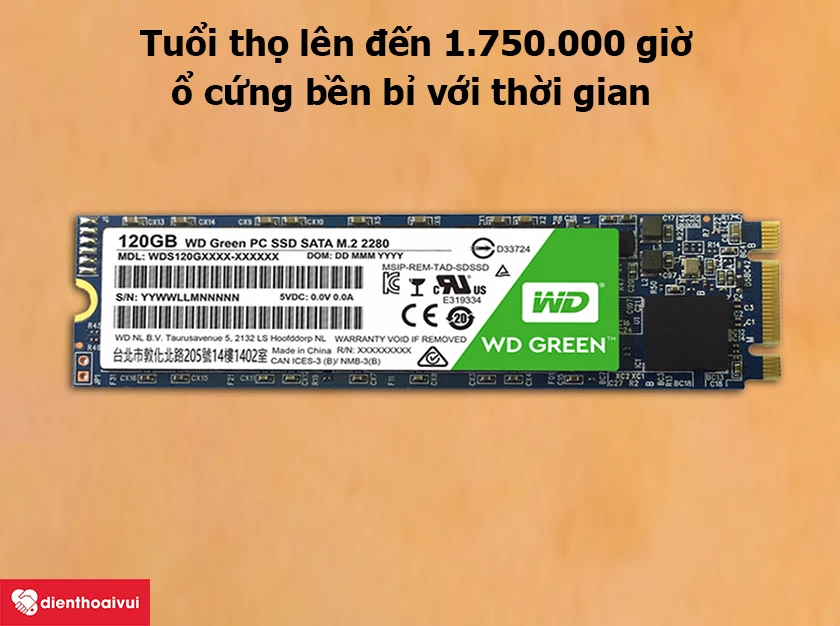 tuổi thọ l&ecirc;n đến 1.750.000 giờ