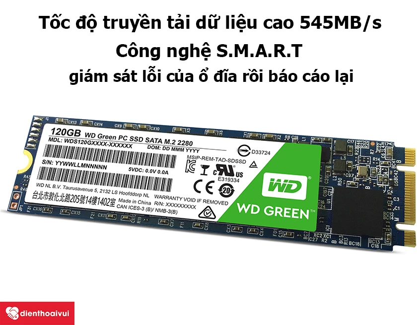 Tốc độ truyền tải dữ liệu cao 545MB/s c&ugrave;ng c&ocirc;ng nghệ S.M.A.R.T ti&ecirc;n tiến