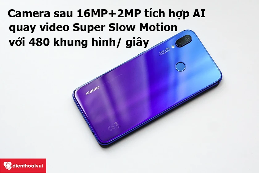Huawei Nova 3i &ndash; Camera sau 16MP+2MP t&iacute;ch hợp AI gi&uacute;p nhận diện tốt