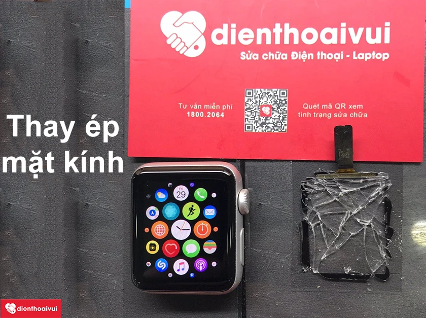 Thay mặt k&iacute;nh đồng hồ Apple Watch Series 4 ch&iacute;nh x&aacute;c, kh&ocirc;ng ảnh hưởng m&agrave;n h&igrave;nh?