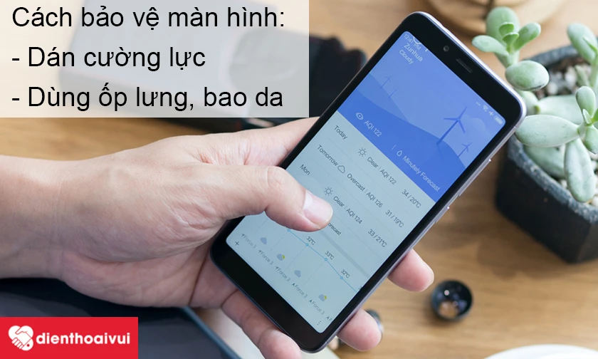 C&aacute;ch bảo vệ k&iacute;nh cảm ứng Xiaomi Redmi 6