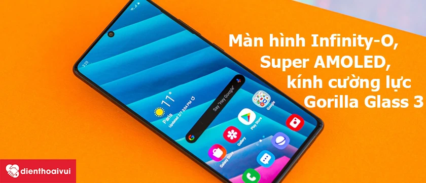 Samsung Galaxy S10 Lite &ndash; M&agrave;n h&igrave;nh Infinity-O, tấm nền Super AMOLED, bảo vệ bởi cường lực Gorilla Glass 3