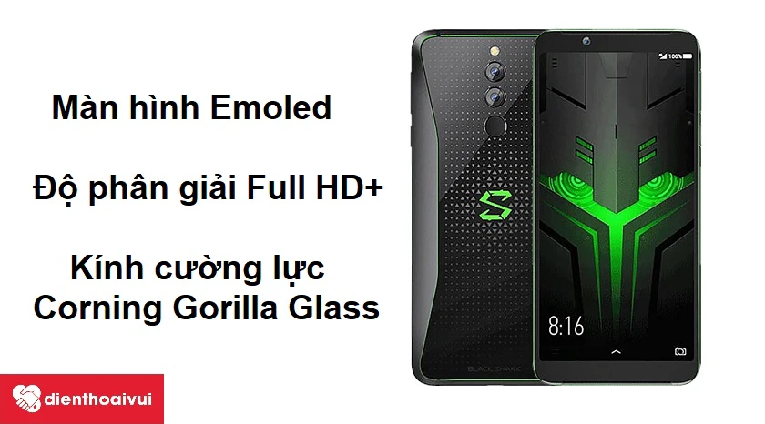 M&agrave;n h&igrave;nh Emoled Full HD+ cho hiển thị sắc n&eacute;t c&ugrave;ng trang bị k&iacute;nh cường lực Corning Gorilla Glass