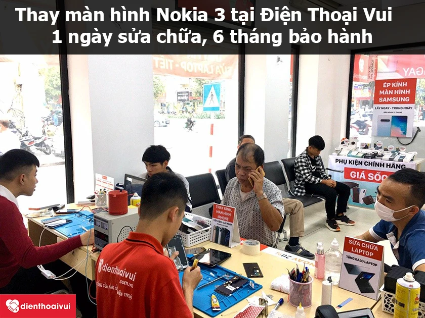 Dịch vụ thay màn hình Nokia 3 giá rẻ, lấy ngay tại Điện Thoại Vui