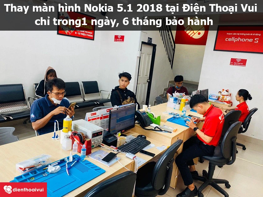 Dịch vụ thay màn hình Nokia 5.1 2018 uy tín, chuyên nghiệp tại Điện Thoại Vui