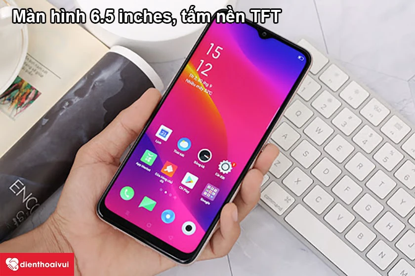 OPPO A5 2020 &ndash; M&agrave;n h&igrave;nh 6.5 inches, tấm nền TFT