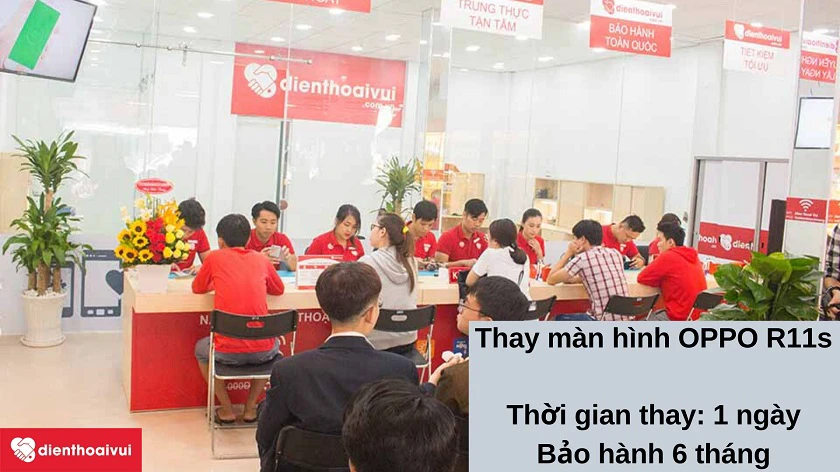 Dịch vụ thay m&agrave;n h&igrave;nh OPPO R11s chất lượng cao, gi&aacute; cả phải chăng tại hệ thống Điện Thoại Vui