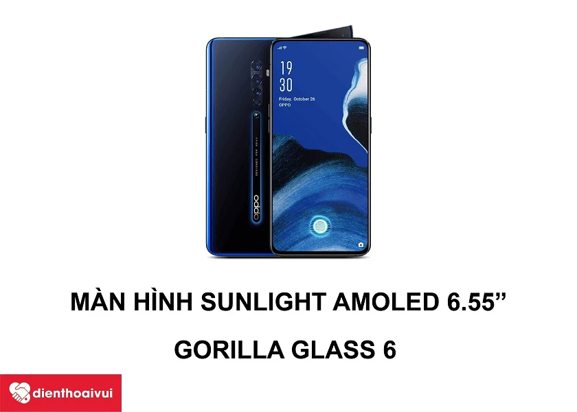 M&agrave;n h&igrave;nh Sunlight AMOLED 6.55 inches c&ugrave;ng Gorilla Glass 6