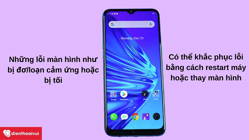 Cách nh&acirc;̣n bi&ecirc;́t l&ocirc;̃i màn hình thường gặp tr&ecirc;n điện thoại Realme 5i
