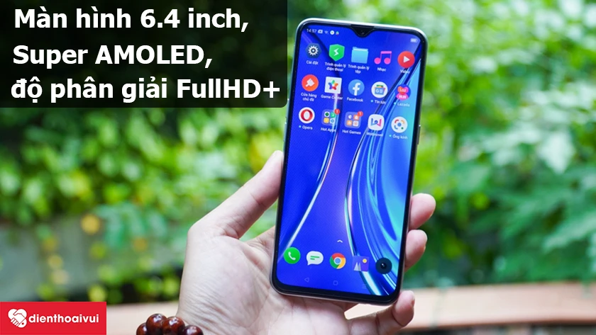 Realme XT &ndash; M&agrave;n h&igrave;nh 6.4 inch, tấm nền Super AMOLED, độ ph&acirc;n giải FullHD+