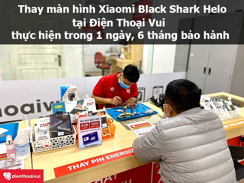 Thay m&agrave;n h&igrave;nh Xiaomi Black Shark Helo uy t&iacute;n, ch&iacute;nh h&atilde;ng tại Điện Thoại Vui