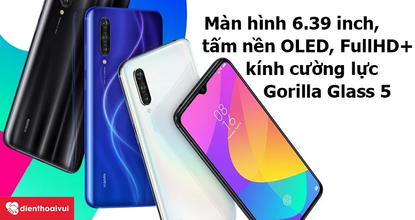 Xiaomi Mi 9 Lite &ndash; M&agrave;n h&igrave;nh 6.39 inch, tấm nền OLED, độ ph&acirc;n giải FullHD+