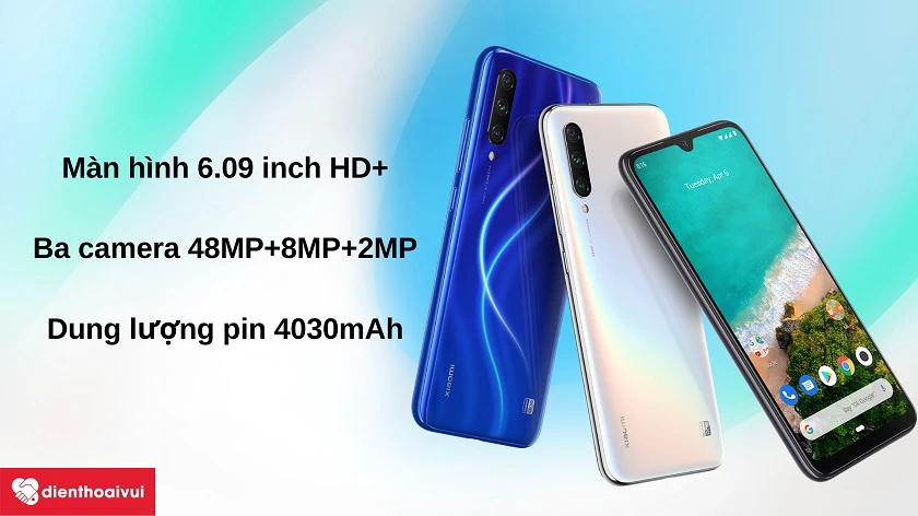 Điện thoại Xiaomi Mi A3 - M&agrave;n h&igrave;nh 6.09 inch, camera 48MP, pin 4030 mAh