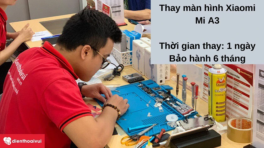 Dịch vụ thay m&agrave;n h&igrave;nh Xiaomi Mi A3 nhanh ch&oacute;ng, chất lượng cao tại Điện Thoại Vui