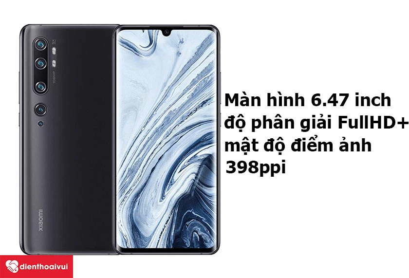 Xiaomi Mi CC9 Pro &ndash; M&agrave;n h&igrave;nh 6.47 inch, độ ph&acirc;n giải FullHD+, mật độ điểm ảnh 398ppi