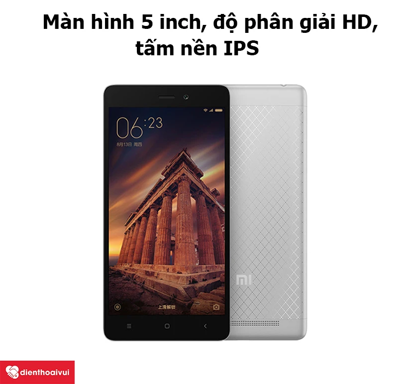 Xiaomi Redmi 3 &ndash; M&agrave;n h&igrave;nh 5 inch, độ ph&acirc;n giải HD, tấm nền IPS