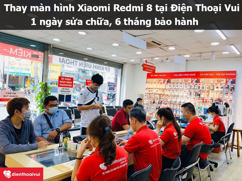 Thay m&agrave;n h&igrave;nh Xiaomi Redmi 8 nhanh ch&oacute;ng, chất lượng cao tại Điện Thoại Vui