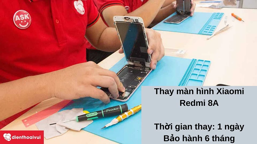 Dịch vụ thay m&agrave;n h&igrave;nh Xiaomi Redmi 8A chất lượng tốt, gi&aacute; phải chăng tại Điện Thoại Vui