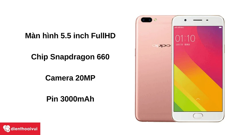 Màn hình 5.5 inch, camera 20MP, chip Snapdragon 660, pin 3000mAh