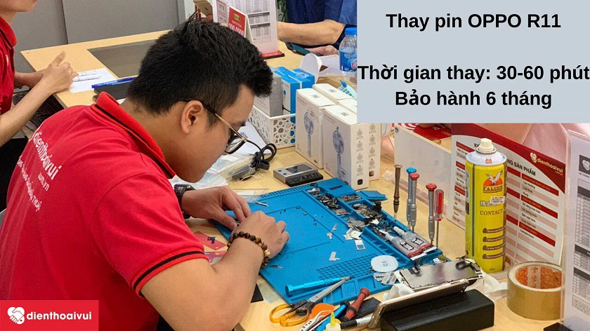 Dịch vụ thay pin OPPO R11 nhanh chóng, an toàn, chất lượng cao tại Điện Thoại Vui