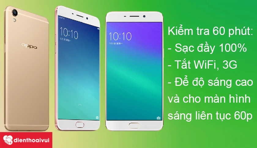 C&aacute;ch kiểm tra mức độ chai pin cho OPPO R9S trước khi thay