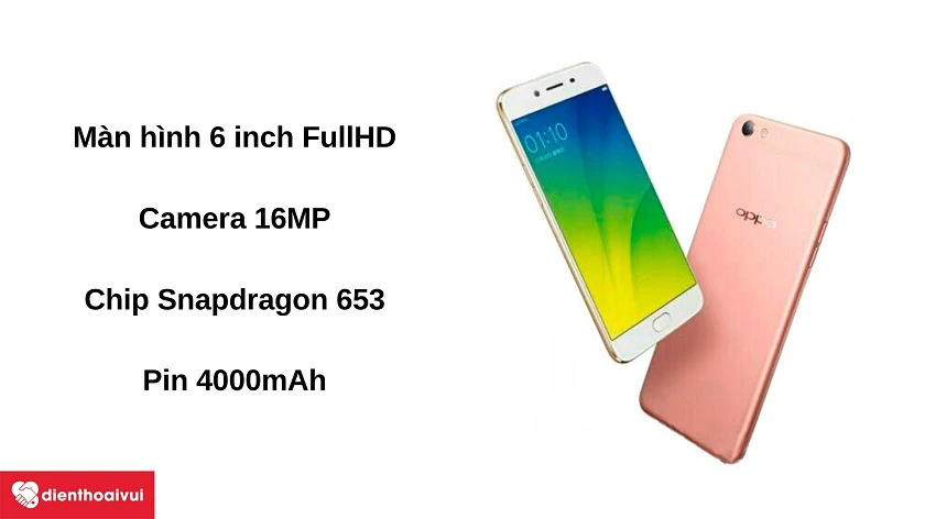Màn hình 6 inch, camera 16MP, chip Snapdragon 653, dung lượng 4000mAh