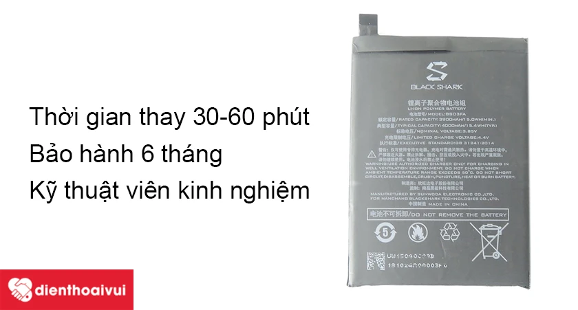 Thay pin Xiaomi Black Shark 2 chất lượng cao, uy tín tại Điện Thoại Vui