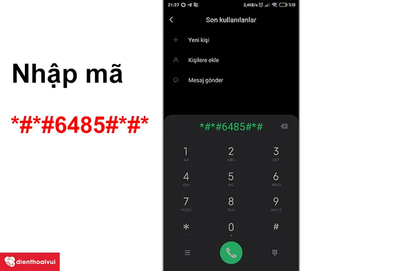 Kiểm tra chai pin Xiaomi Redmi 6 th&ocirc;ng qua m&atilde; lệnh