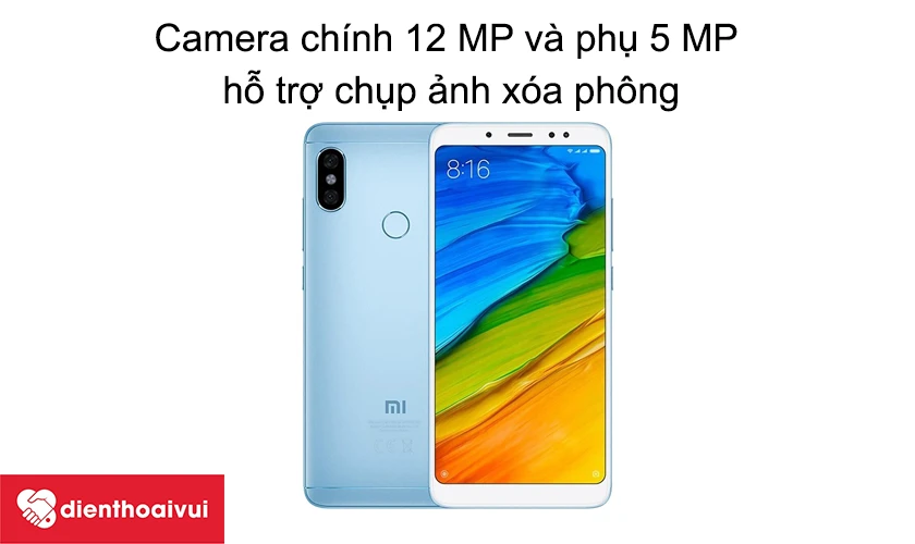Camera ch&iacute;nh 12 MP v&agrave; phụ 5 MP hỗ trợ chụp ảnh x&oacute;a ph&ocirc;ng