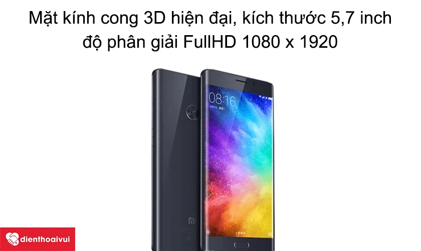 Mặt kính cong 3D hiện đại, kích thước 5,7 inch, độ phân giải FullHD 1080 x 1920
