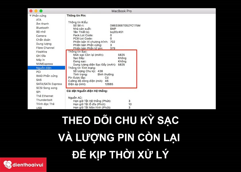 theo dõi số lần mà pin đã sạc