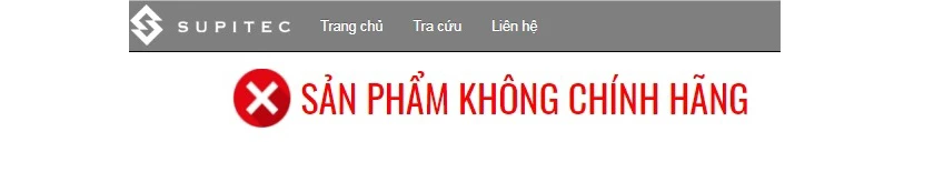 serial sai hoặc không chính hãng