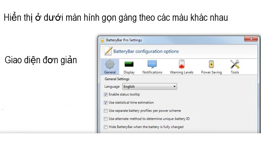 Phần mềm Batterybar